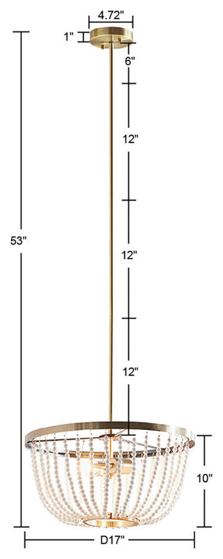 Hampton Hill Melrose Beads Detailing Brass Finish Chandelier