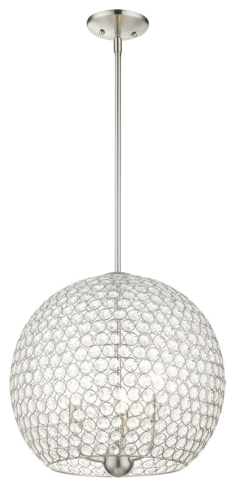 Brushed Nickel Casual, Sparkling, Shimmery, Transitional, Pendant