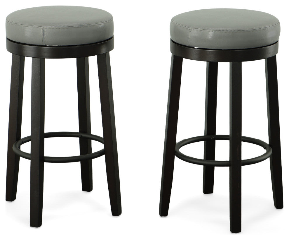 Era Swivel 30" Bar Stool, Gray and Espresso