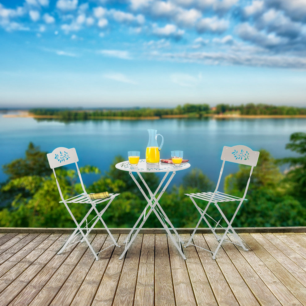 Metal 3-Piece Bistro Set, White