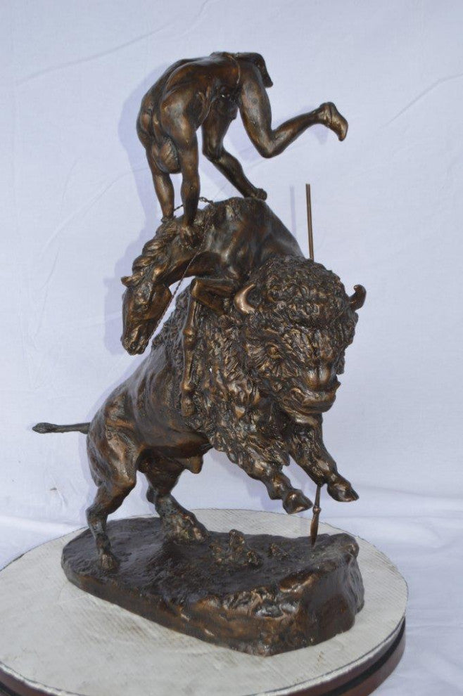 Buffalo Horse by Remington medium sz bronze statue -  Size: 21"L x 13"W x 29"H