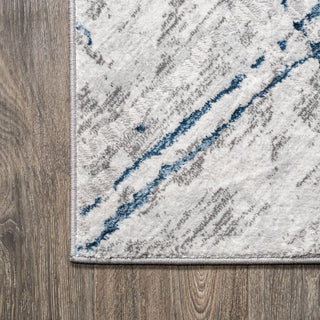 Slant Modern Abstract Area Rug, Gray/Blue, 5 X 8