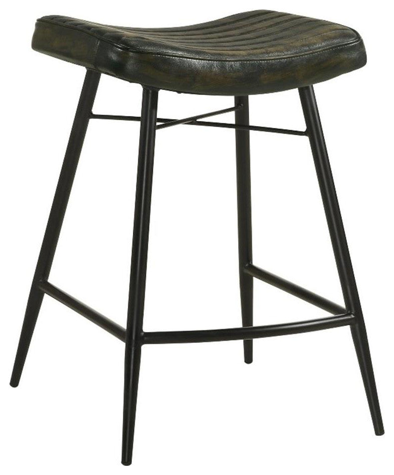 Coaster Bayu Leather Upholstered Counter Height Stool in Espresso