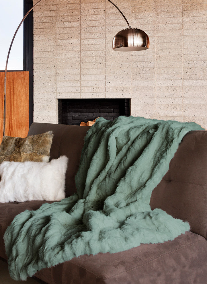 Faux Fur Throw 50"x60", Seagrass