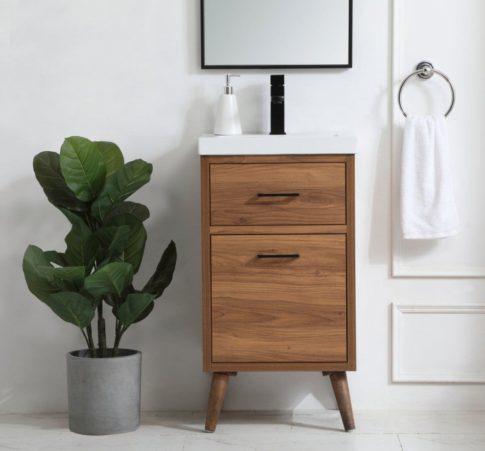 Beatrice 18" Bathroom Vanity, Walnut Brown
