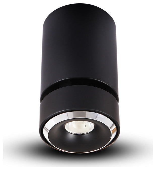 Integrated LED Surface Mounted Adjustable Downlight Commercial Grade, Black