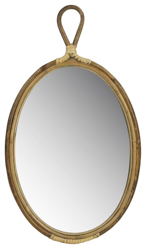 Oval Bamboo Wall Mirror