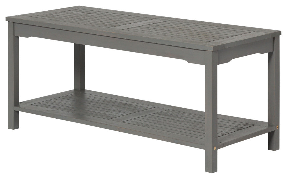 Acacia Wood Patio Coffee Table - Grey Wash