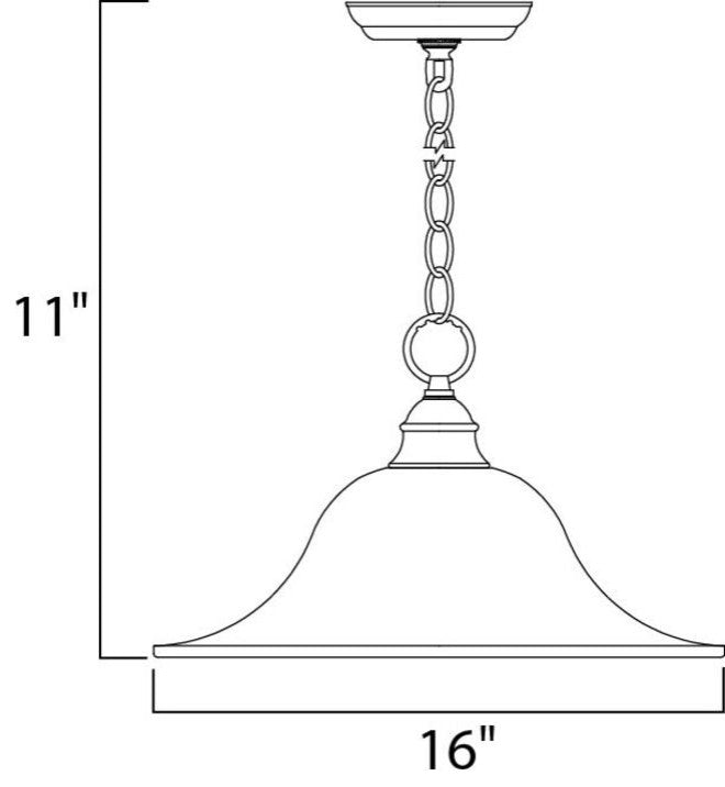 Maxim 91076 Essentials - 9106x 1 Light 16"W Pendant - Satin Nickel / Marble