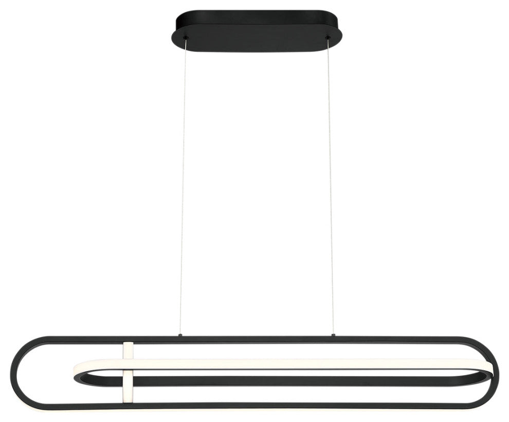 1 Light Modern Island Light, Matte Black