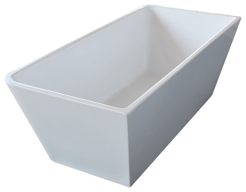 Saint Paul 32 x 67 Rectangle Acrylic Freestanding Soaker Bathtub  Center Drain