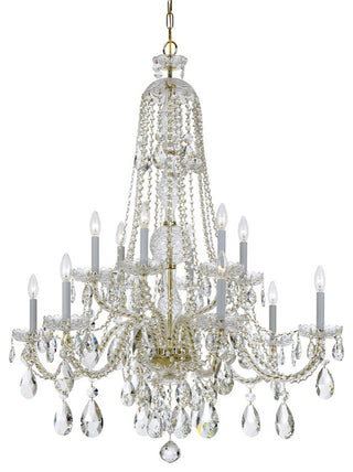 Crystorama 1114-PB-CL-MWP, 12-Light Chandelier, Polished Brass