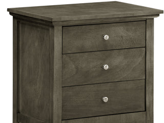 Whitley 3-Drawer Nightstand, Gray