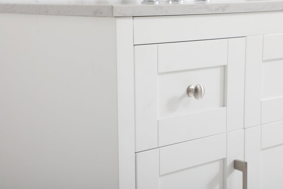 Mia 48" Single Bathroom Vanity, White With Backsplash