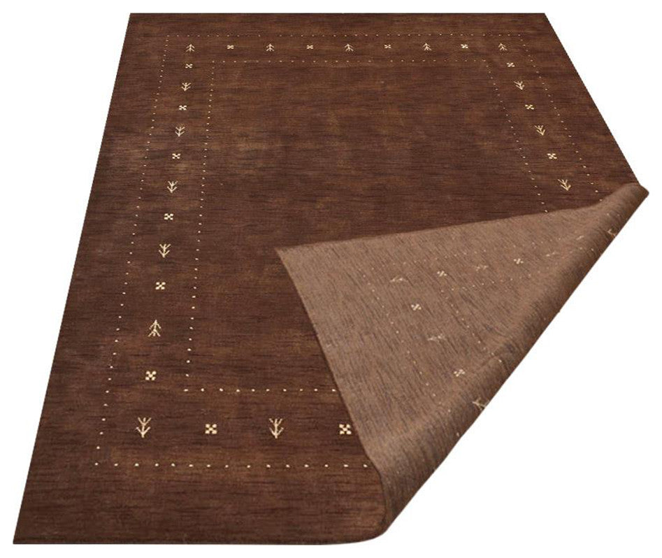 HAND KNOTTED LOOM WOOL ECO-FRIENDLY AREA RUGS - Runner, Brown, Contemporary