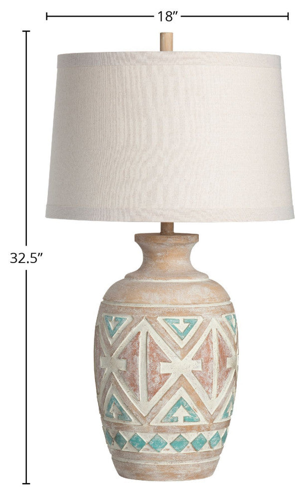 Santa Fe 33" Resin Table Lamp With Burlap Shade