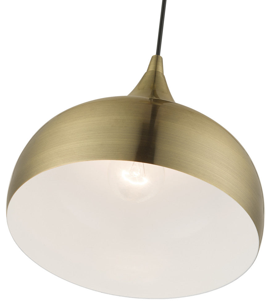 Livex Lighting 1 Light Antique Brass Pendant