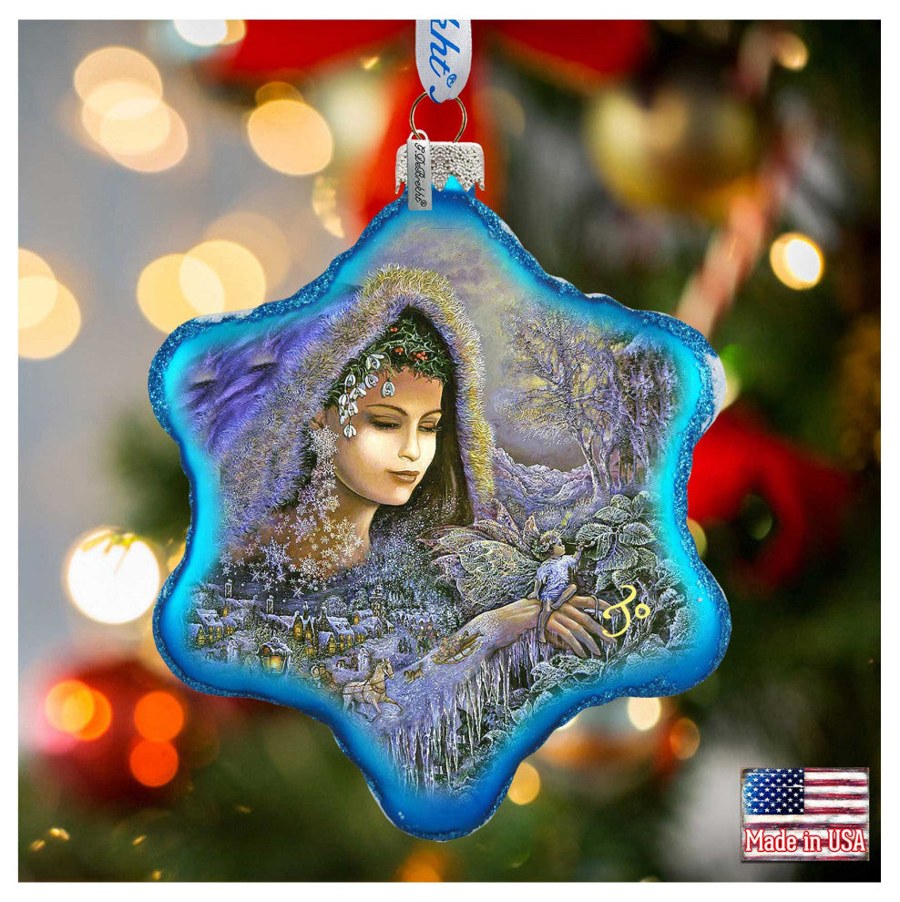Winter Goddess Glass Ornament
