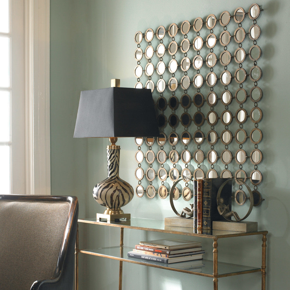 Spectacular XL Mirrored Wall Art Contemporary Square, 40" Mosaic Mid Century