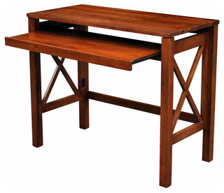 Montego Folding Desk With Pull-Out, Warm Brown