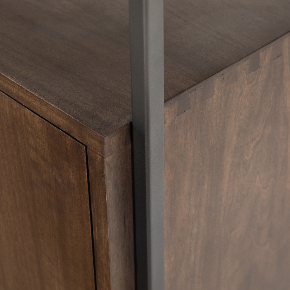 Trey Modular Wide Bookcase-Auburn Poplar