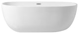 Elegant Decor Allegra 67" Iron and Nylon Soaking Roll Top Bathtub in White