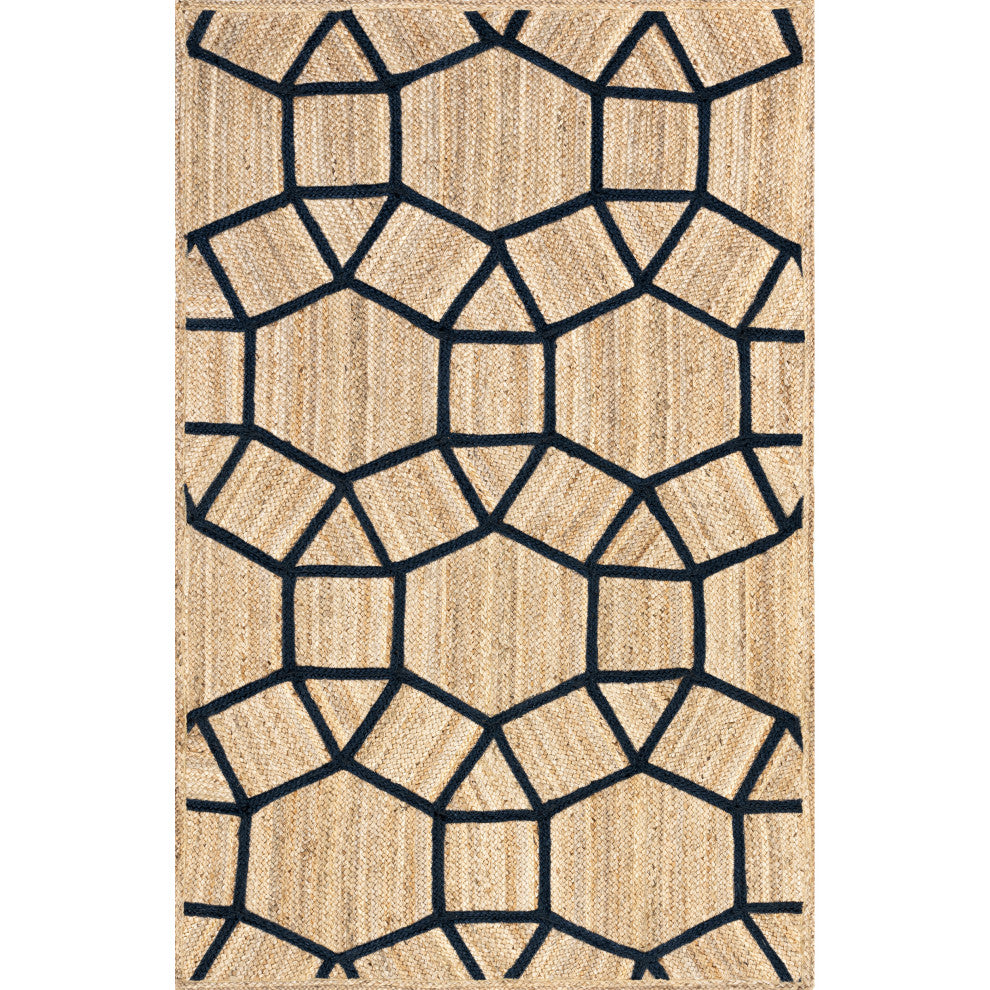 Nuloom Rozalia Jewel Jute Rug, Blue 4' x 6'