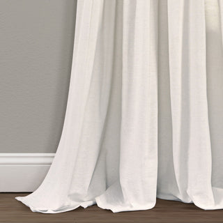 Linen Button Single Window Panel, Black/White, 95"x40"