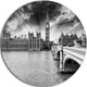 Westminster Palace In Gray Shade, Photography Round Metal Wall Art, 11"