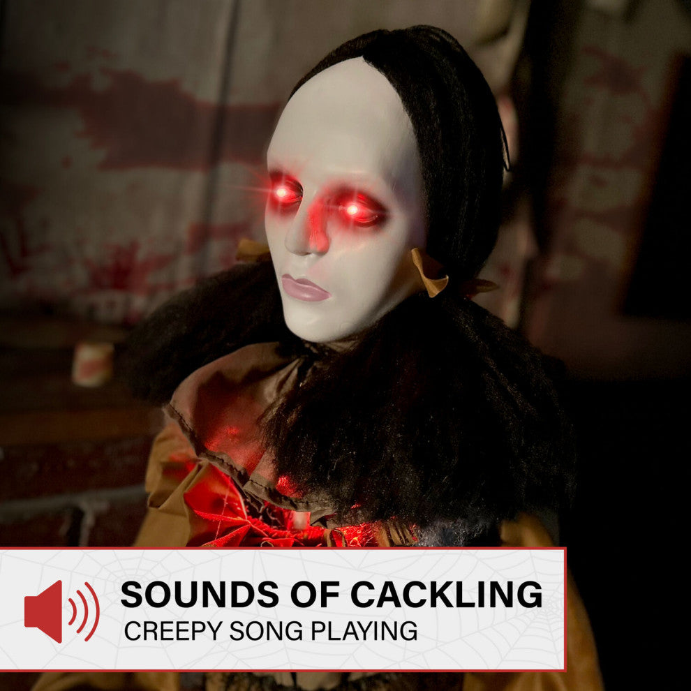 Lifesize Animatronic Haunted Woman, Lights and Sound