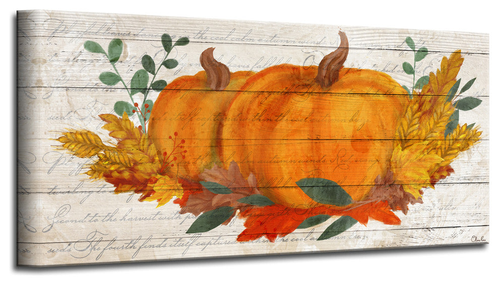 Pumpkin Harvest Wrapped Canvas Autumn Wall Art, 30"x60"