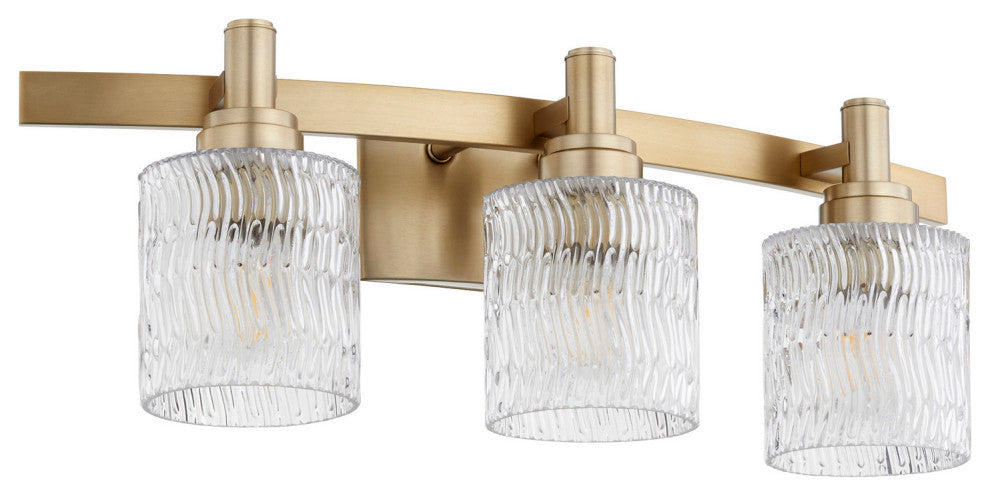 Quorum 5184-3-80 Three Light Vanity, Aged Brass Finish