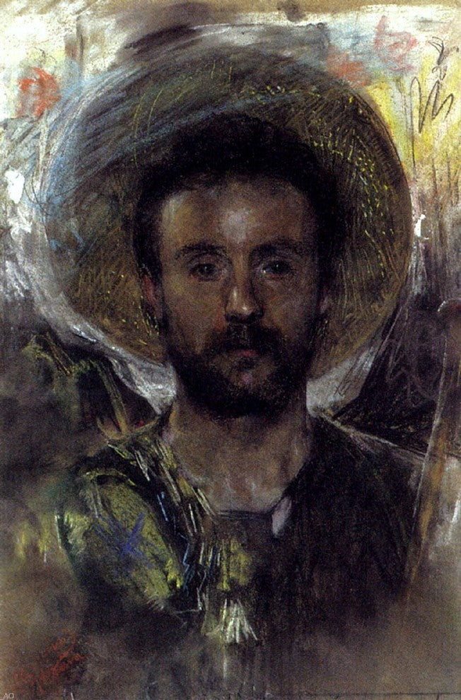 Antonio Mancini Self-Portrait, 18"x27" Wall Decal Print