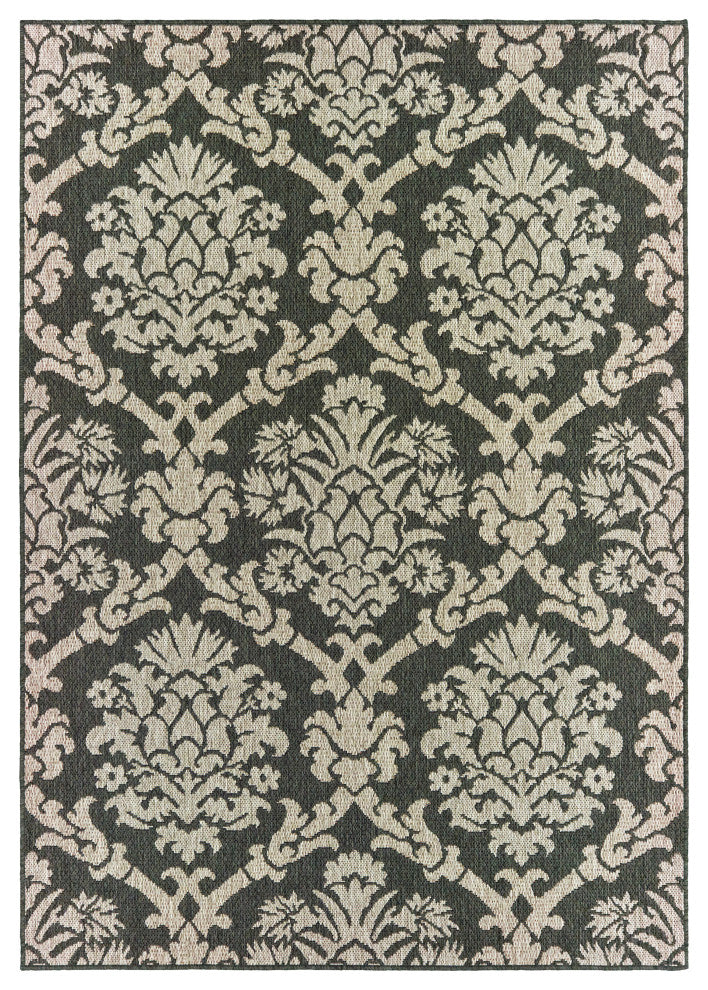 Oriental Weavers Latitude Grey/ Charcoal Floral Indoor/Outdoor Rug 3'3"X5'