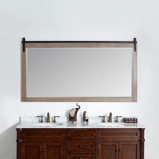 Cortes Rectangular Wall Mount Mirror, Classical Grey, 72"