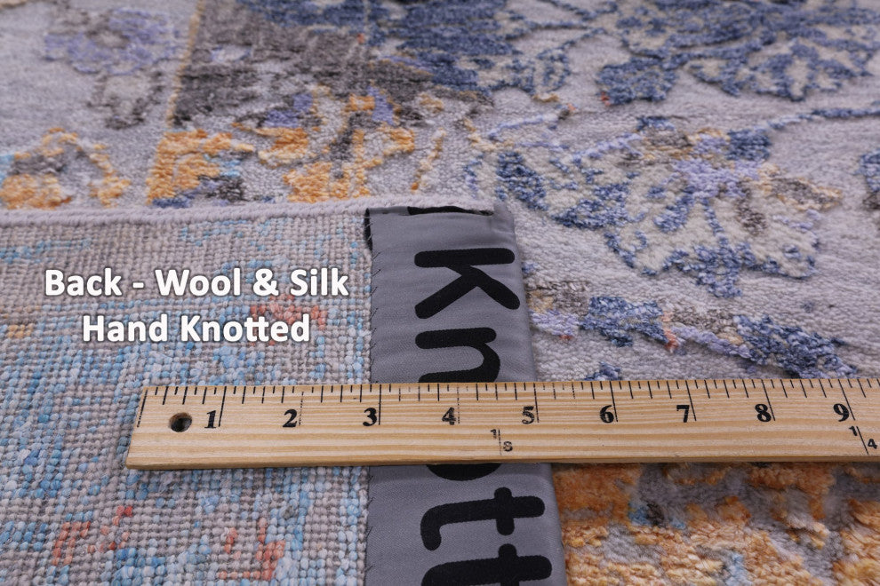 Persian Wool and Silk Hand Knotted Rug 10' 0" X 14' 1" Q11803