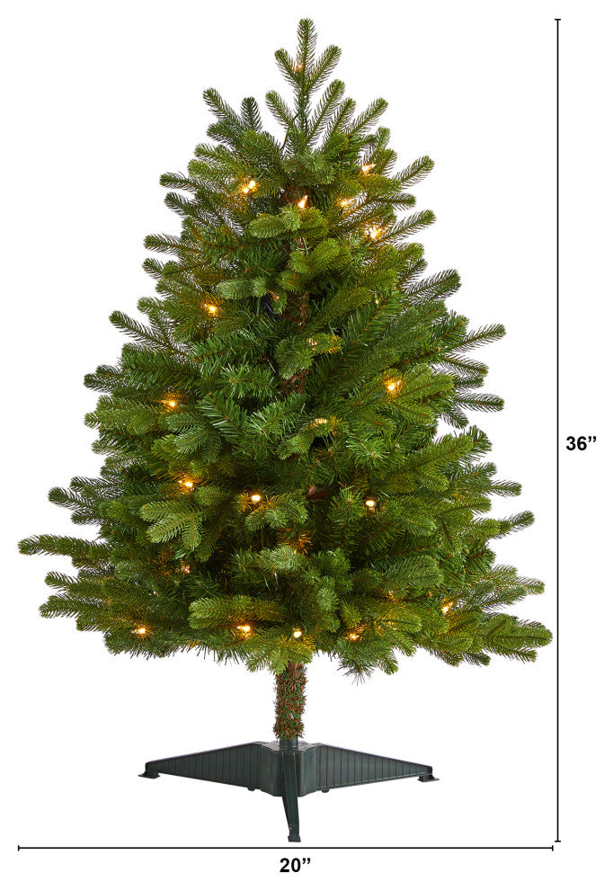 3' Washington Fir Artificial Christmas Tree With 50 Clear Lights