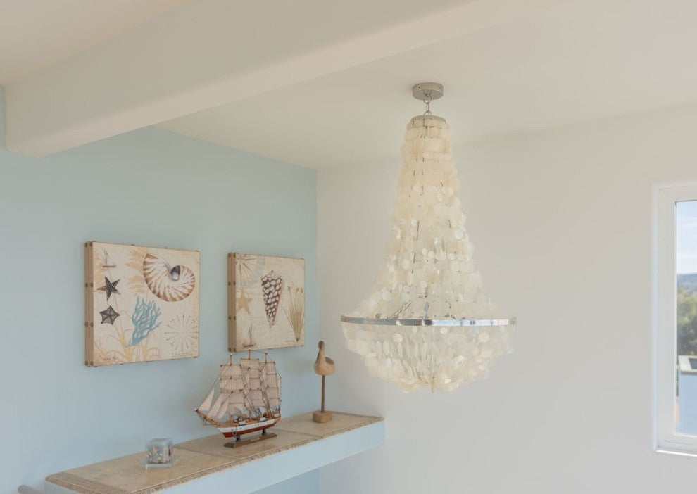 Manor Capiz Chandelier, Natural White
