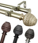 Telmo 1" Double Curtain Rod, Bronze, 66-120"
