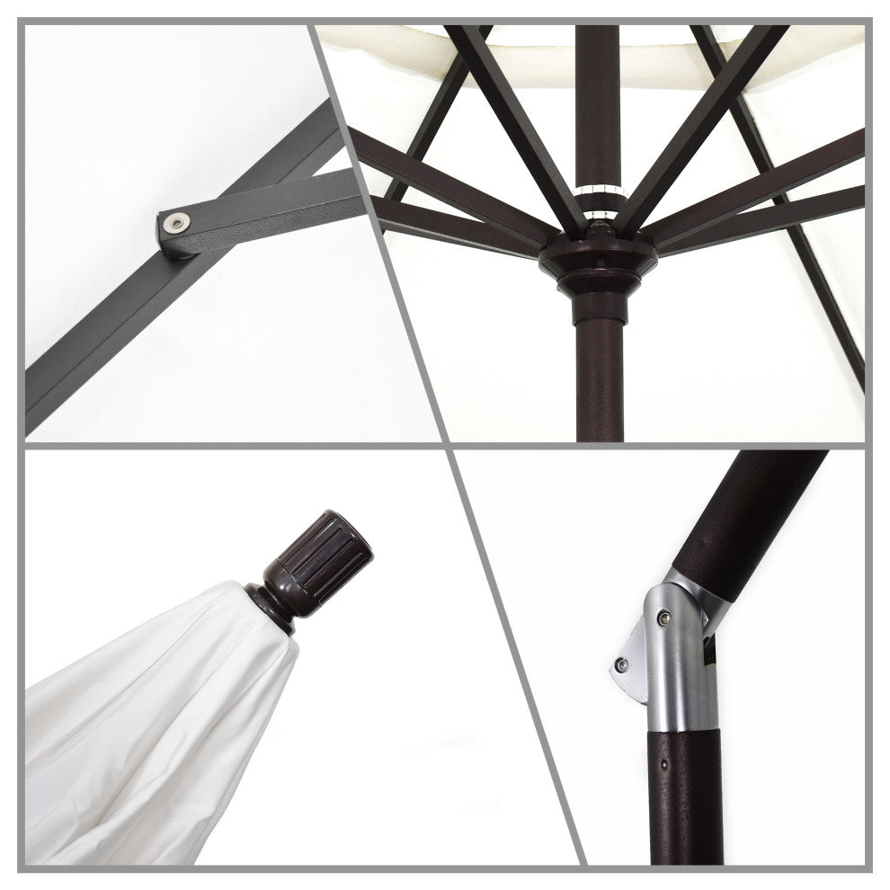 11' Aluminum Umbrella Collar Tilt Bronze, Olefin, Sunset