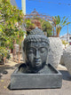 Cast Faux Stone Buddha Head Fountain