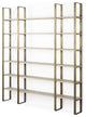 Gold Iron Framed Wooden Shelving Unit
