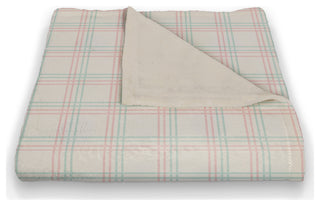 Pink Blue Grid  50x60 Coral Fleece Blanket