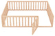 TATEUS Stylish and Versatile Floor Bed for Kids"™Bedroom Fences, Natural, Queen