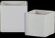 2-Piece Ceramic Square Pot Set, Embossed Diamond Design Body, White