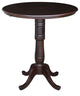 36" Round Top Pedestal Table, Rich Mocha