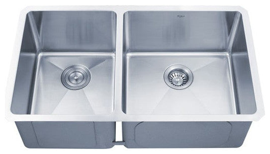 Kraus KHU104-33 33 inch Undermount Double Bowl Stainless Steel Kitchen Sink