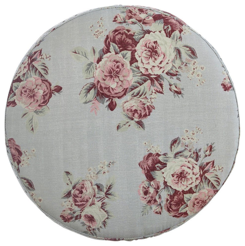 Rustic Manor Brookelynn Ottoman, Upholstered, Linen, Manor Floral