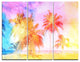 "High-rise Retro Palm Trees" Painting Metal Wall Art, 3 Panels, 36"x28"