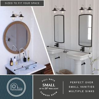 Galena 2 Light Vanity Matte Black and Satin Nickel